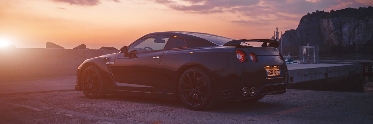 SISTIANA, ITALY JUNE 12, 2013: Photo of a Nissan GT R Black Edit